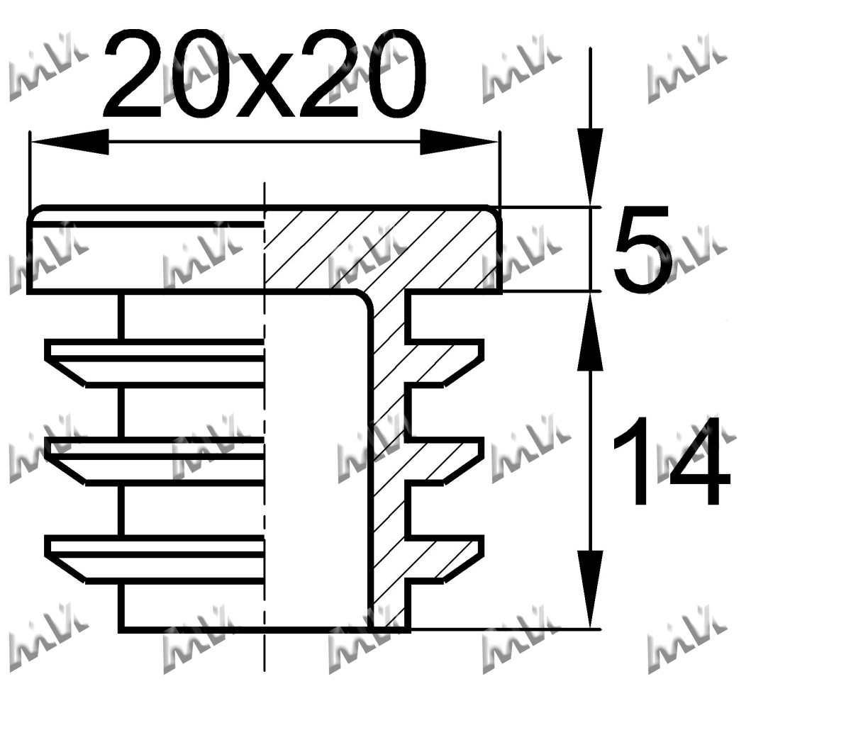 Заглушки квадратные для труб 20x20 – 20-20ПЧС | картинка 4